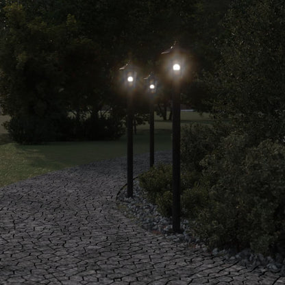 Outdoor Floor Lamps 3 pcs Black 120 cm in Stainless Steel