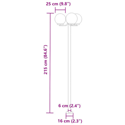 Lampade da Terra per Esterni 2pz Argento 215cm in Acciaio Inox - homemem39
