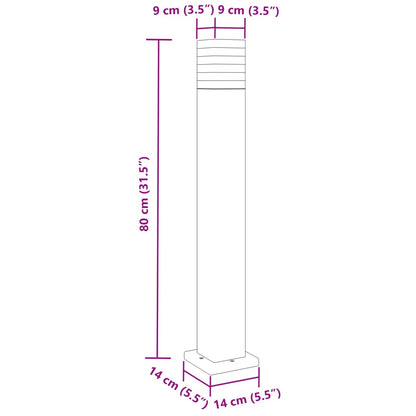 Lampada da Terra per Esterni Nera 80 cm in Alluminio