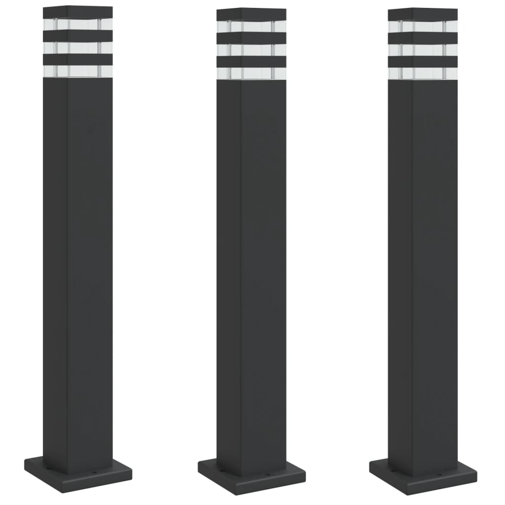 Outdoor Floor Lamps 3pcs Black 80 cm in Aluminium