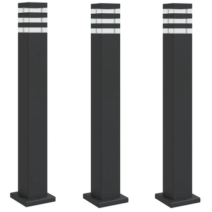 Outdoor Floor Lamps 3pcs Black 80 cm in Aluminium