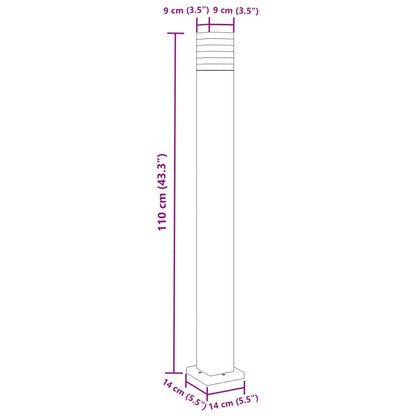 Lampada da Terra per Esterni Nera 110 cm in Alluminio