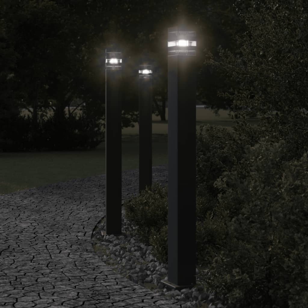 Black Outdoor Floor Lamp 110 cm in Aluminium