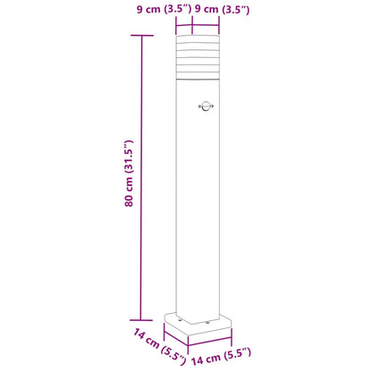 Lampade Terra per Esterni con Sensori 3pz Nere 80cm Alluminio