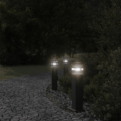 Outdoor Floor Lamps with Socket 3pcs Black 50cm Aluminium