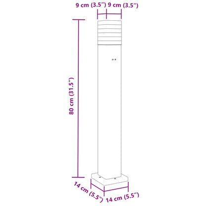 Lampada da Terra per Esterni con Presa Nera 80 cm Alluminio