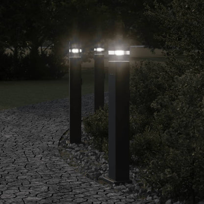 Outdoor Floor Lamps with Socket 3pcs Black 80 cm Aluminium