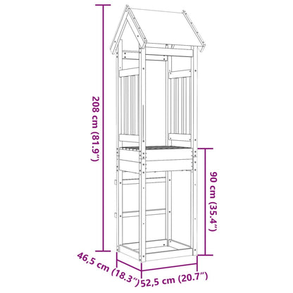 Torre da Gioco 52,5x46,5x208 cm in Legno Massello di Pino