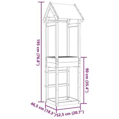 Torre da Gioco 52,5x46,5x195 cm in Legno Massello di Pino