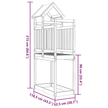 Torre da Gioco 110,5x52,5x215cm in Legno Massello Abete Douglas