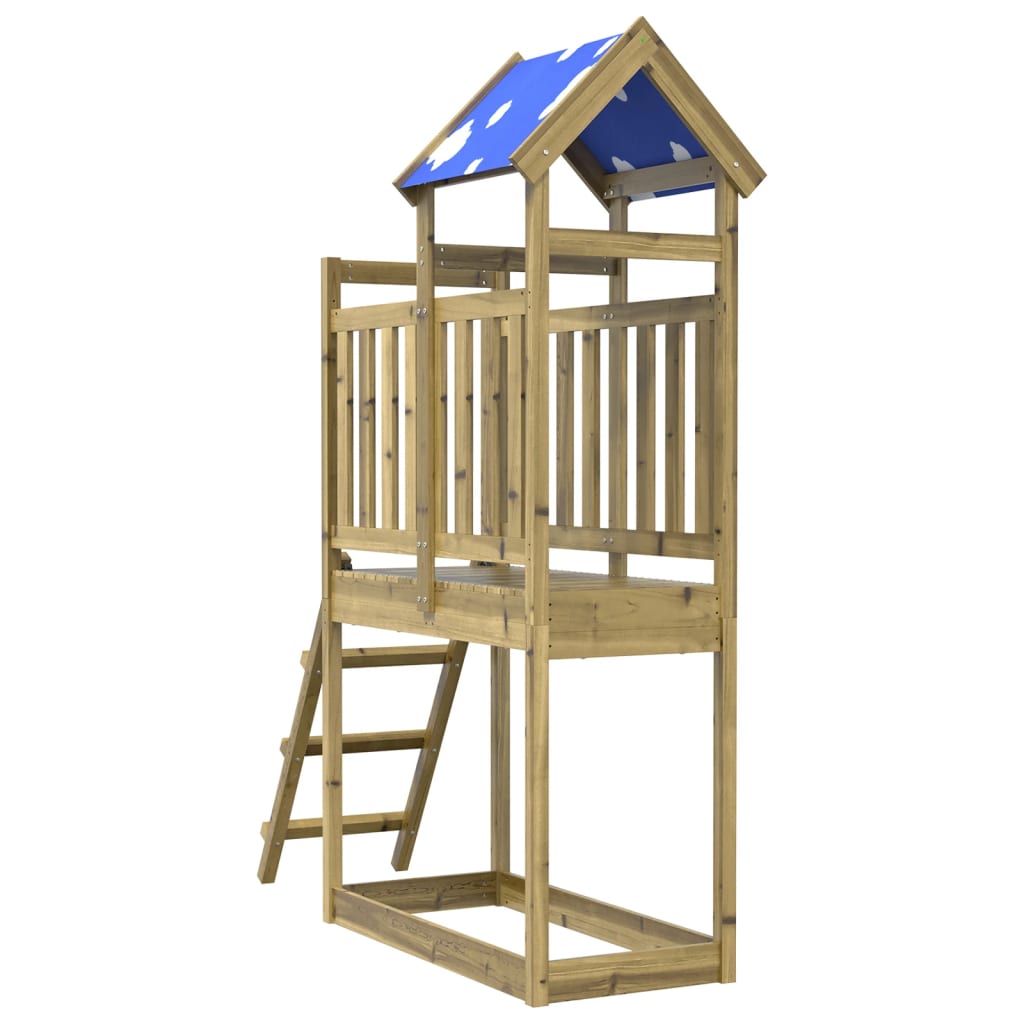 Torre Gioco con Scaletta 110,5x52,5x215cm Legno Pino Impregnato