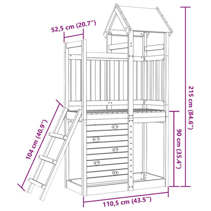 Torre da Gioco con Arrampicata 110,5x52,5x215 cm Abete Douglas