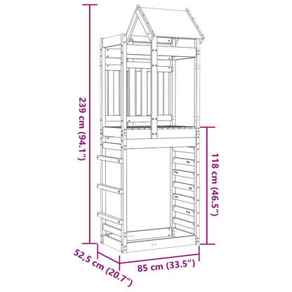 Torre da Gioco con Arrampicata 85x52,5x239 cm Massello Pino