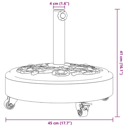 Base per Ombrellone con Ruote per Pali Ø38/48 mm 27 kg Rotonda | homemem39