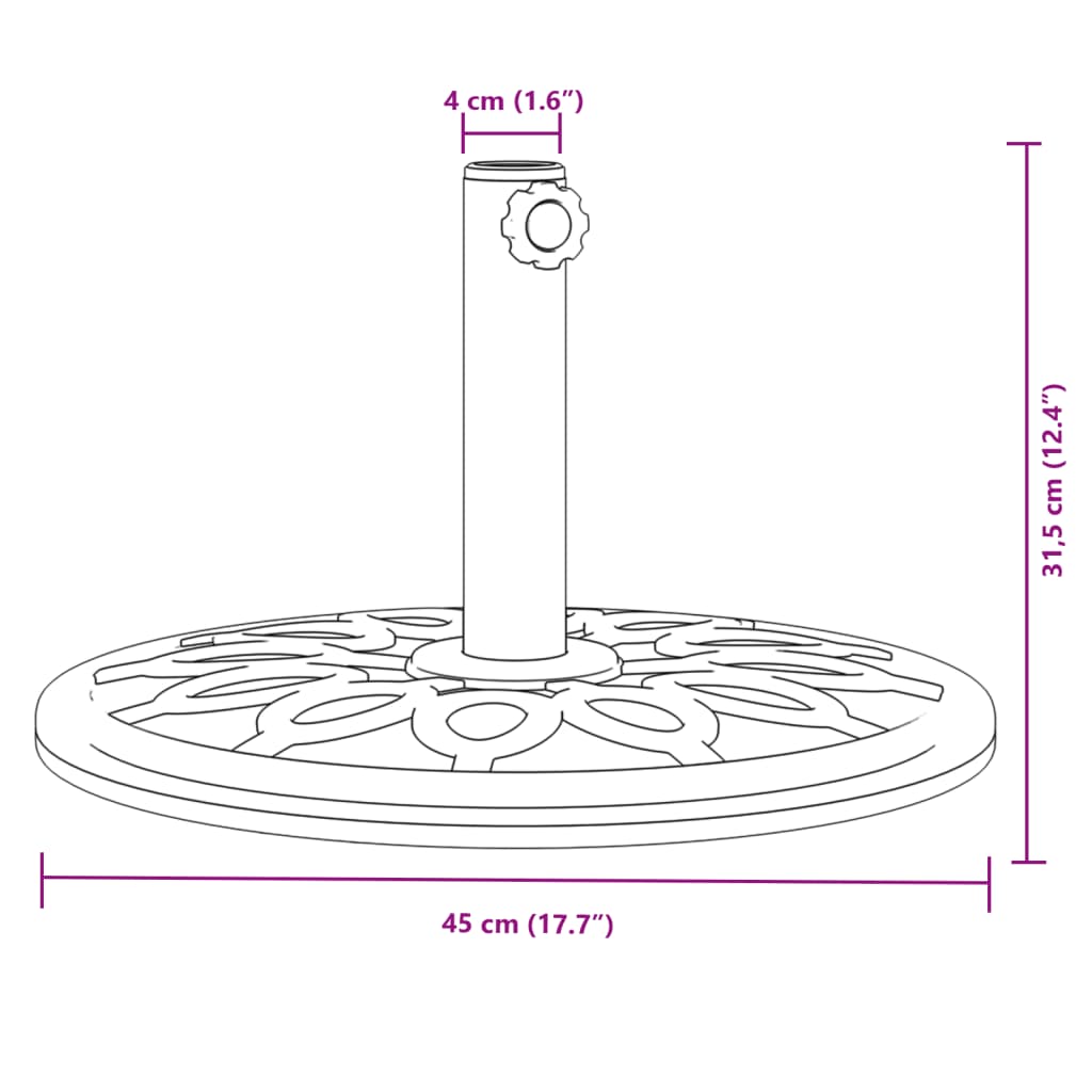 Base per Ombrellone per Pali Ø38/48 mm 12 kg Rotonda