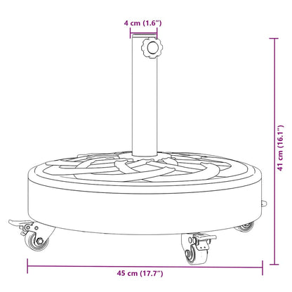 Base per Ombrellone con Ruote per Pali Ø38/48 mm 27 kg Rotonda | homemem39