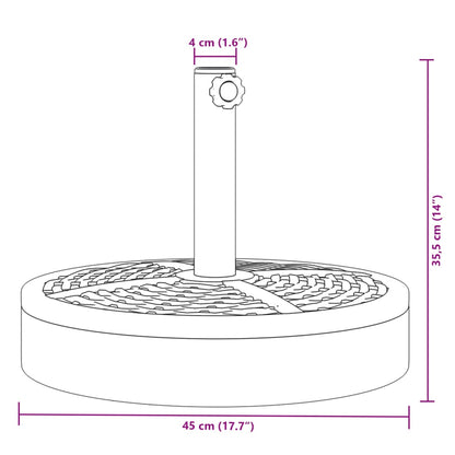 Base per Ombrellone per Pali Ø38/48 mm 25 kg Rotonda