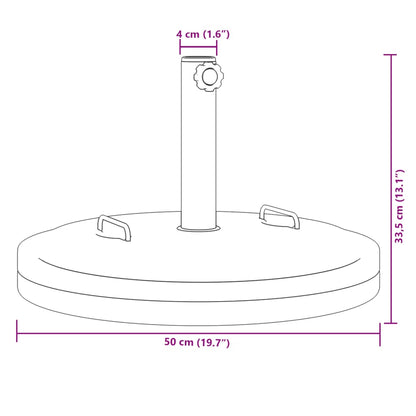 Base per Ombrellone con Manici per Pali Ø38/48 mm 25 kg Rotonda