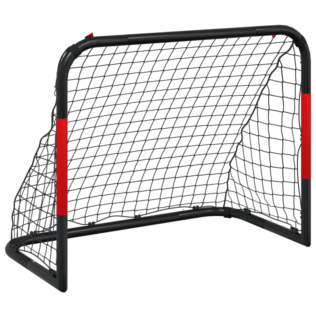 Porta da Calcio con Rete Rossa e Nera 90x48x71 cm in Acciaio | homemem39