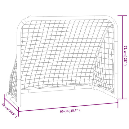 Porta da Calcio con Rete Rossa e Nera 90x48x71 cm in Acciaio | homemem39