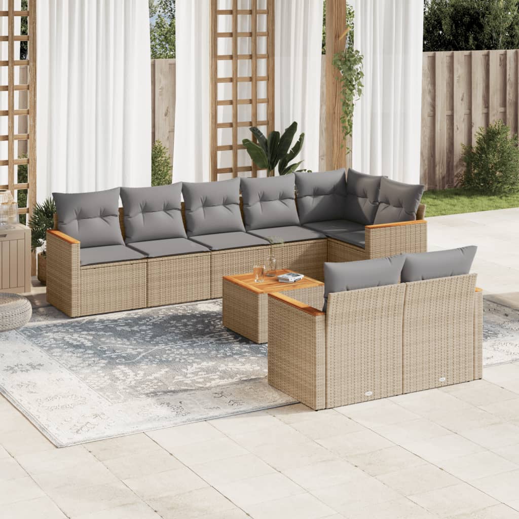 Patio Sofa Set 9-Posti Beige e grigio | homemem39