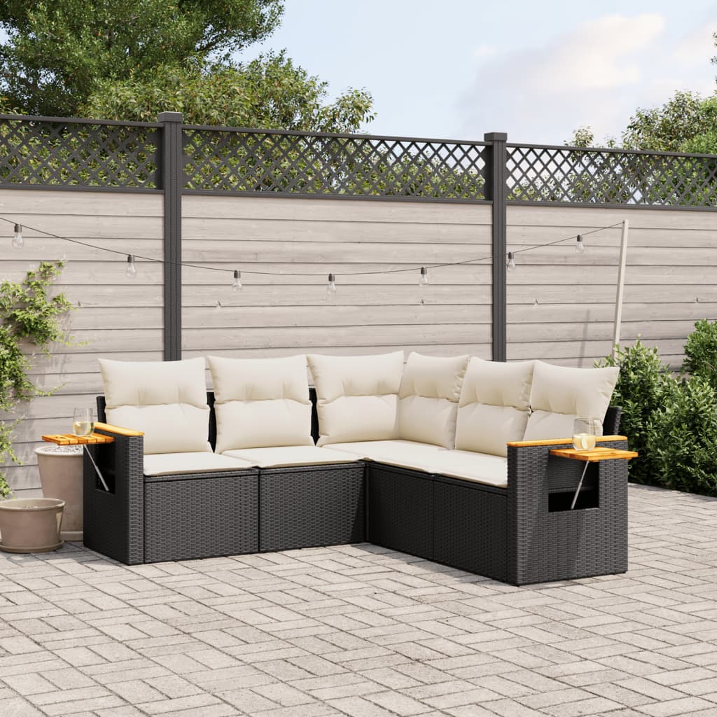 Patio Sofa Set 5-Posti Black and Cream | homemem39