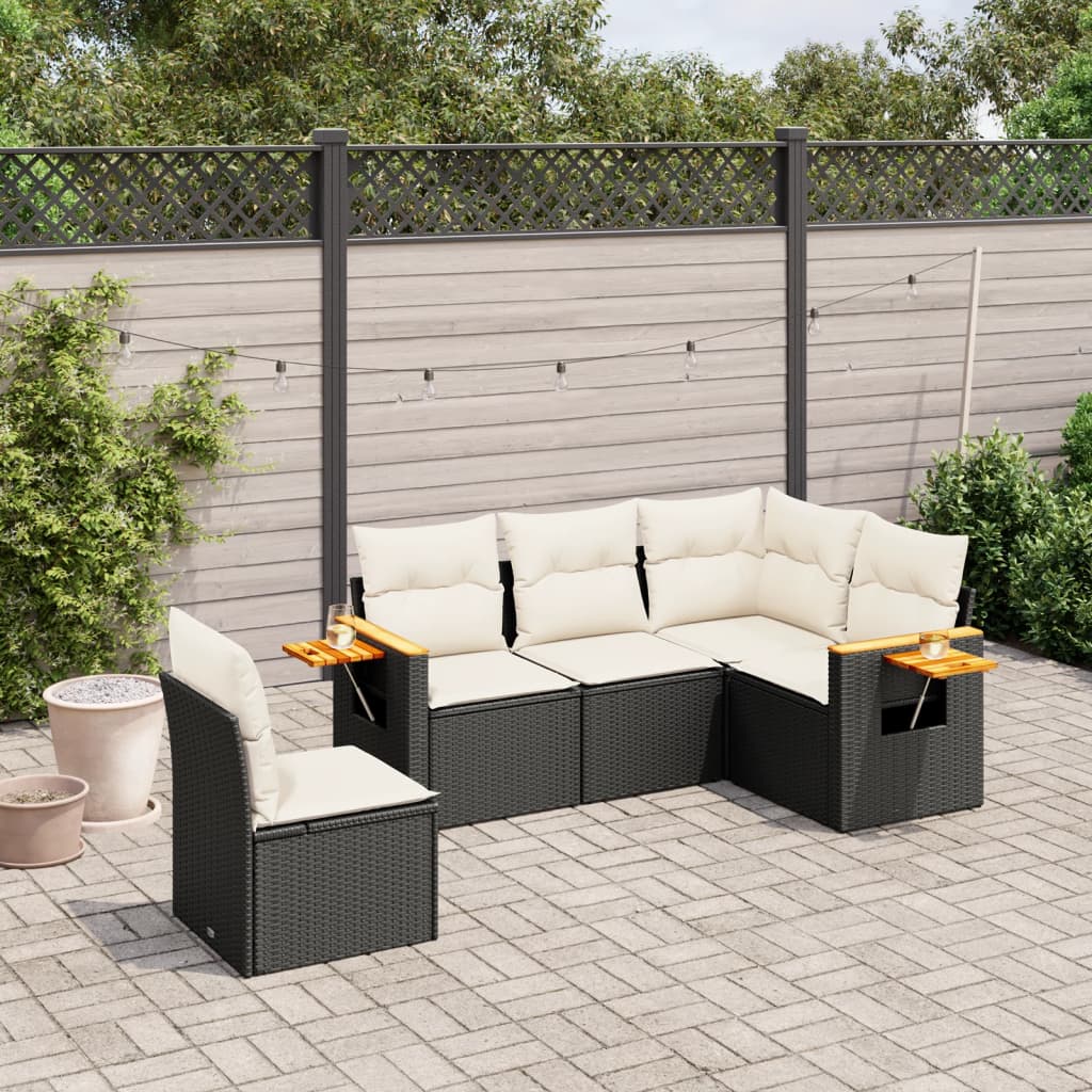 Patio Sofa Set 5-Posti Black and Cream | homemem39