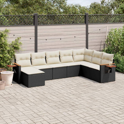 Set Divani da Giardino con Cuscini 8 pz Nero in Polyrattan - homemem39