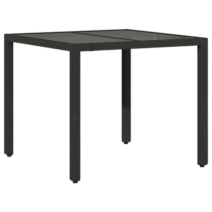 Set da Pranzo da Giardino 5 pz Nero con Cuscini in Polyrattan - homemem39