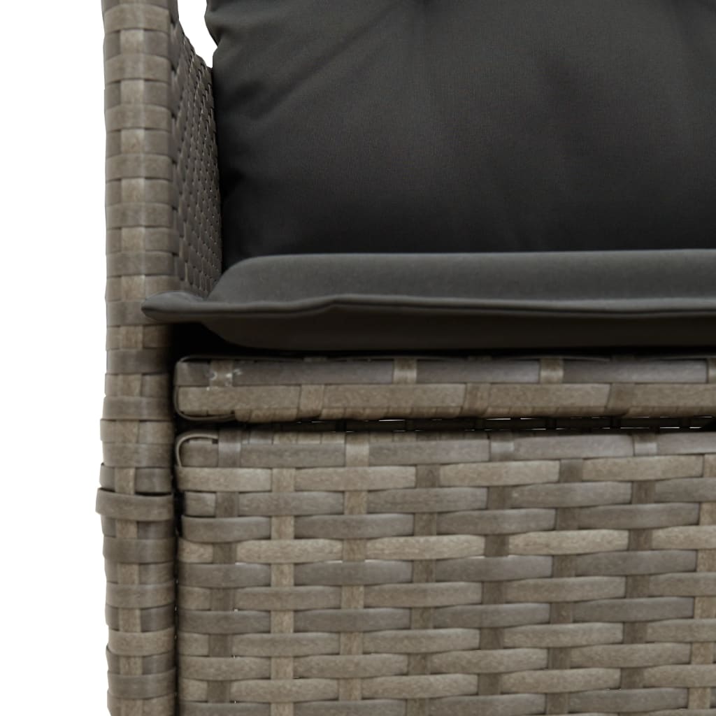 Set da Pranzo da Giardino 5 pz con Cuscini in Polyrattan Grigio | homemem39