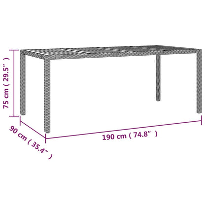 Set da Pranzo da Giardino 7 pz con Cuscini in Polyrattan Grigio | homemem39