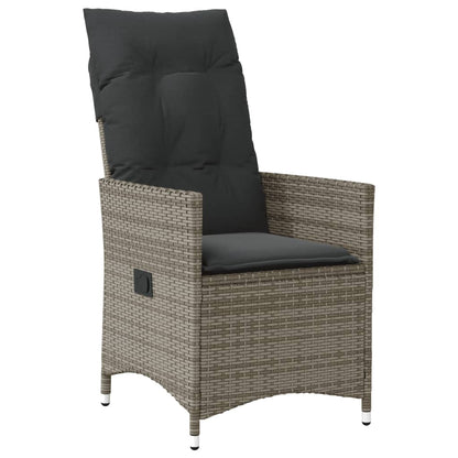Set da Pranzo da Giardino 9 pz con Cuscini in Polyrattan Grigio | homemem39