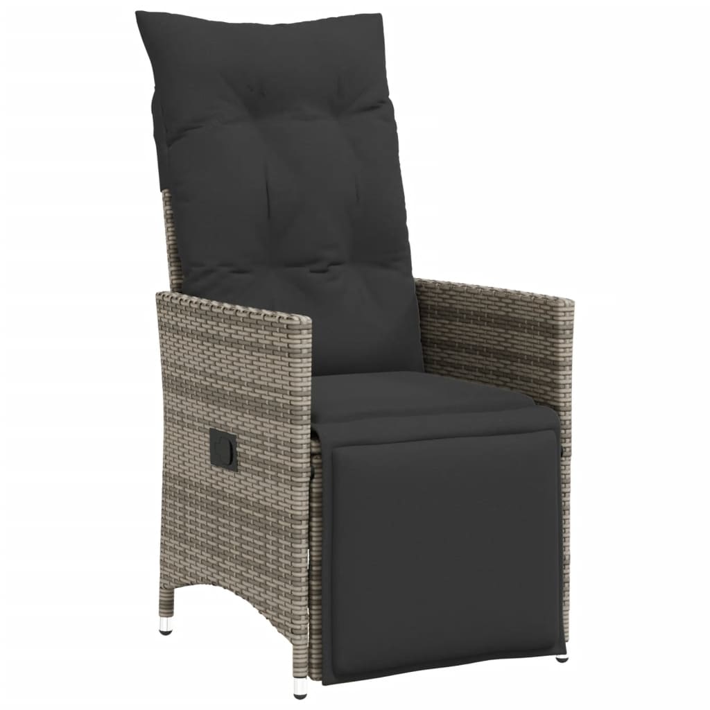 Set da Pranzo da Giardino 9 pz con Cuscini in Polyrattan Grigio | homemem39