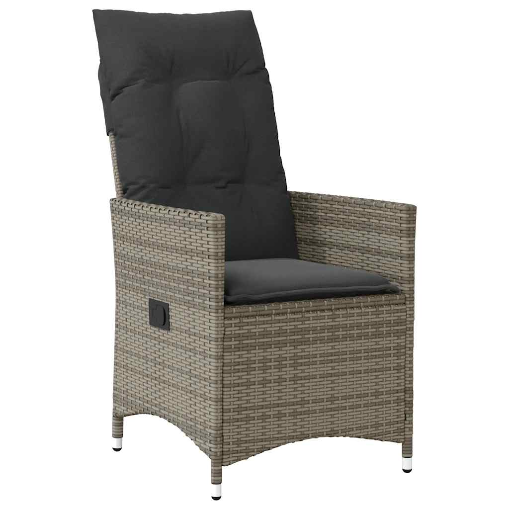 Set da Pranzo da Giardino 9 pz con Cuscini in Polyrattan Grigio | homemem39
