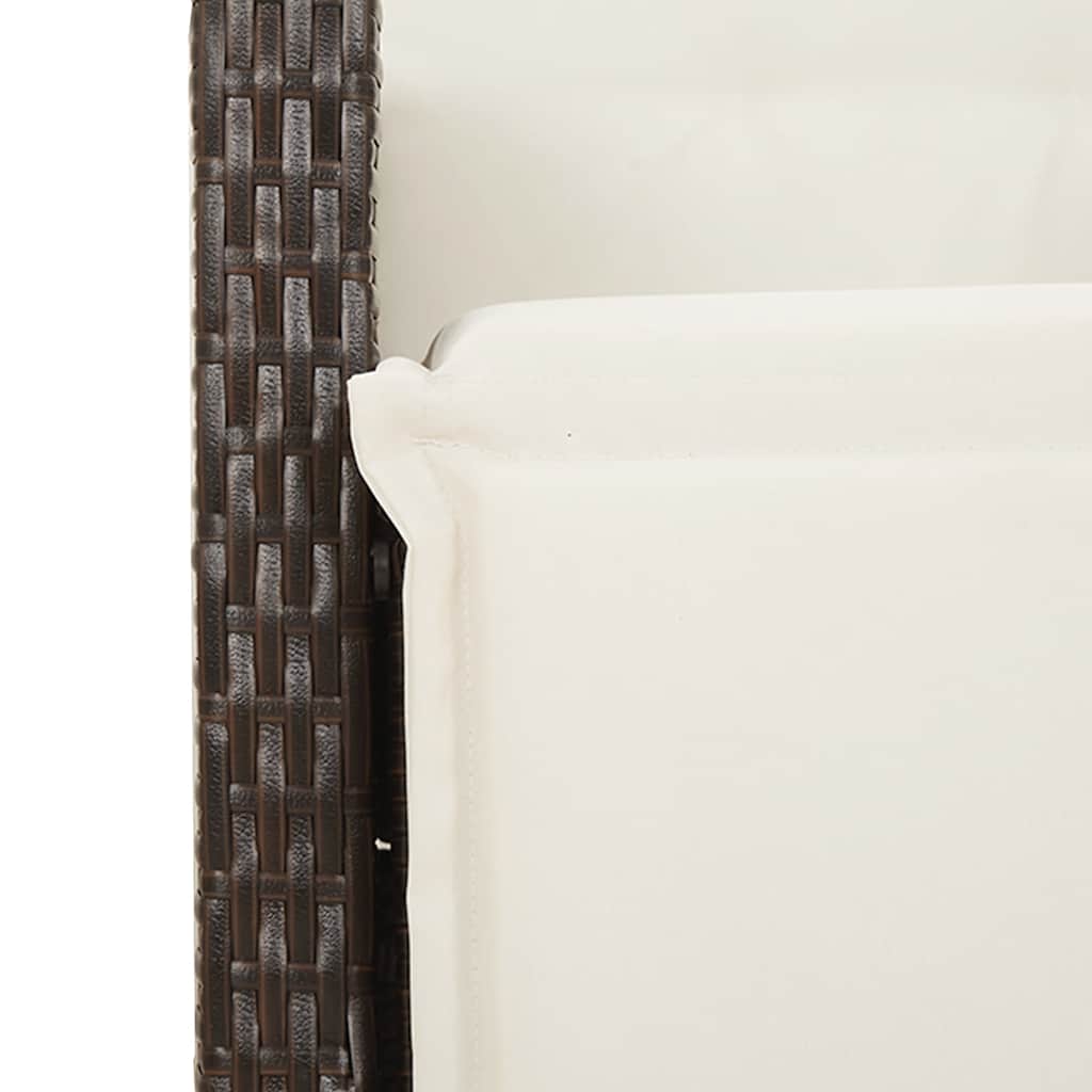 Set da Pranzo da Giardino 9pz con Cuscini Marrone in Polyrattan | homemem39