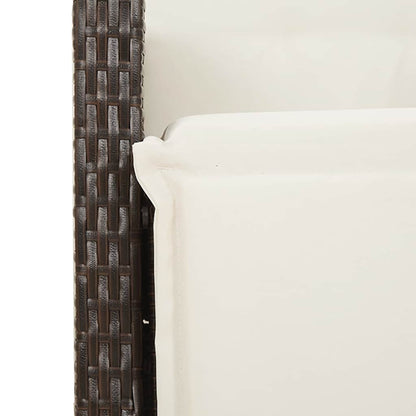Set da Pranzo da Giardino 9pz con Cuscini Marrone in Polyrattan | homemem39