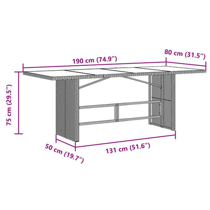 Set da Pranzo da Giardino 7 pz Nero con Cuscini in Polyrattan