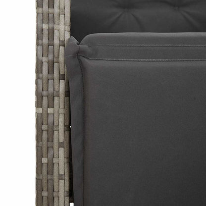 Set Bistrò da Giardino 9 pz con Cuscini in Polyrattan Grigio | homemem39