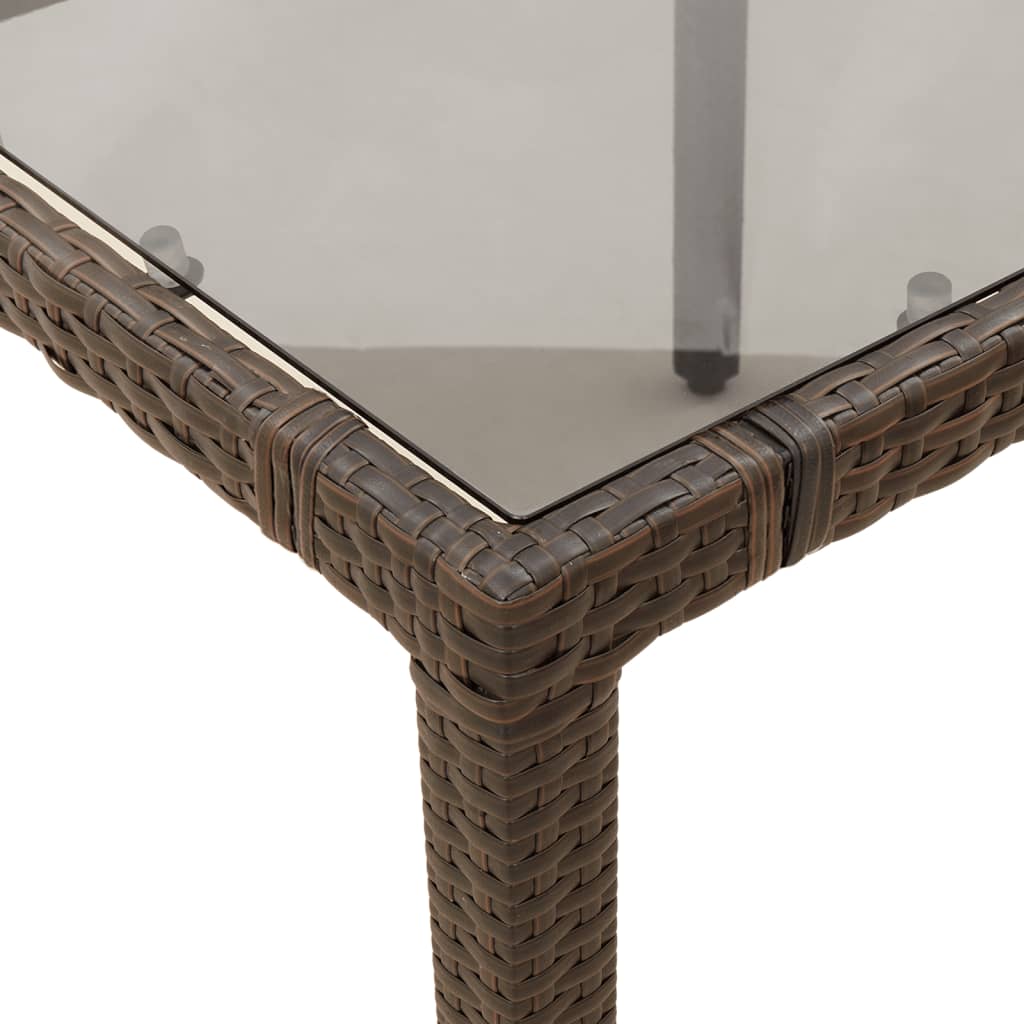 Set Bistrò da Giardino 5 pz con Cuscini in Polyrattan Marrone | homemem39