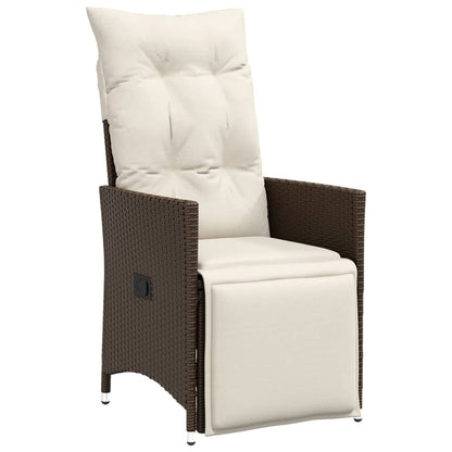 Set Bistrò da Giardino 7 pz con Cuscini in Polyrattan Marrone | homemem39