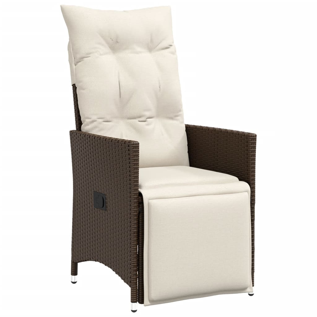 Set Bistrò da Giardino 9 pz con Cuscini in Polyrattan Marrone | homemem39