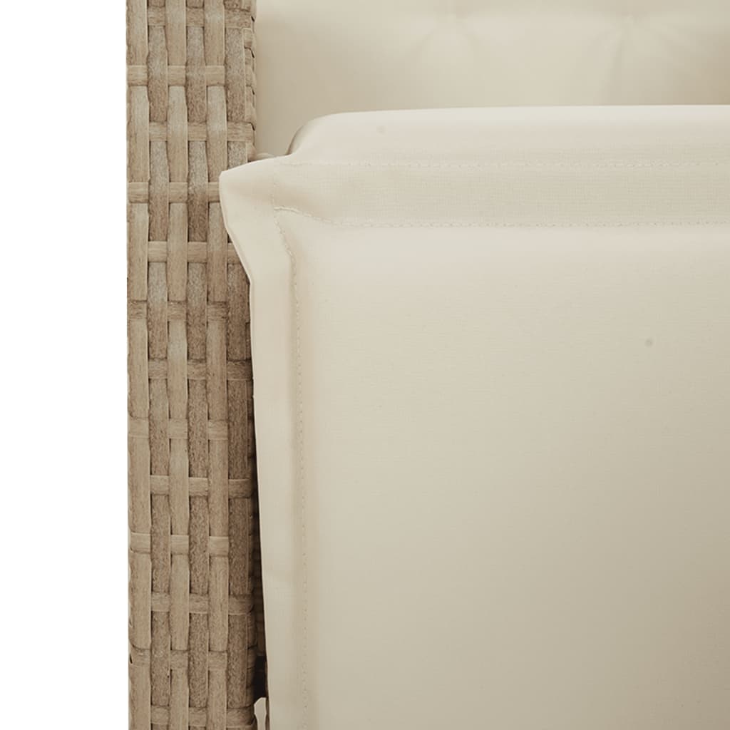 Set da Bistrò da Giardino 9 pz con Cuscini Beige in Polyrattan | homemem39
