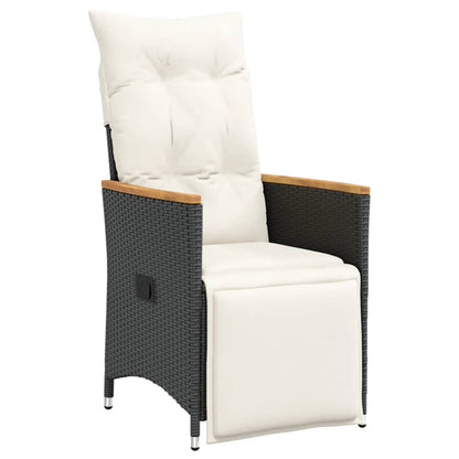 Set Bistrò da Giardino 3 pz con Cuscini in Polyrattan Nero | homemem39