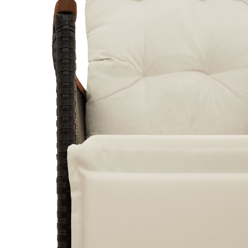 Set Bistrò da Giardino 5 pz con Cuscini in Polyrattan Nero | homemem39