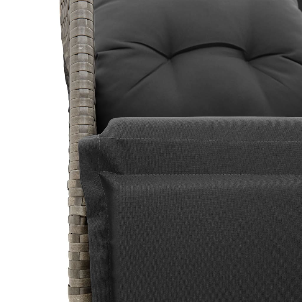 Set Bistrò da Giardino 7 pz con Cuscini in Polyrattan Grigio | homemem39