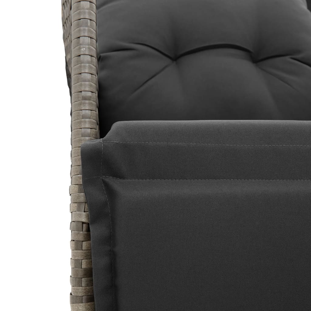Set Bistrò da Giardino 9 pz con Cuscini in Polyrattan Grigio | homemem39