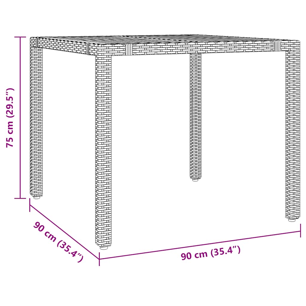 Set Bistrò da Giardino 3 pz con Cuscini in Polyrattan Nero - homemem39