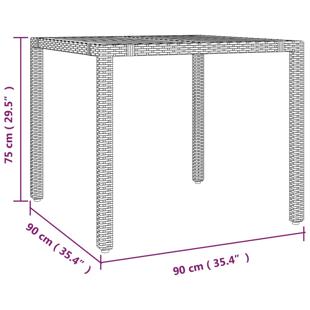 Set Bistrò da Giardino 5 pz con Cuscini in Polyrattan Nero