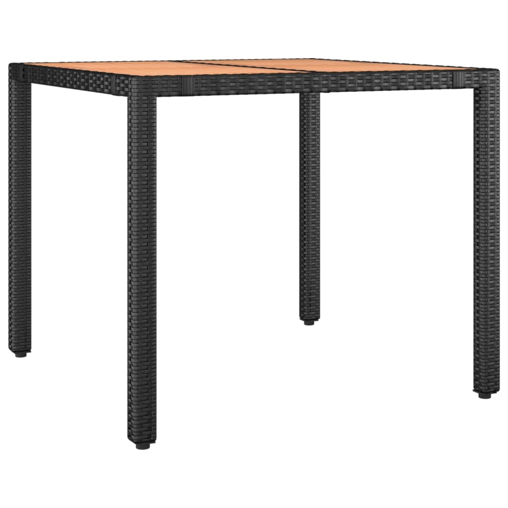 Set Bistrò da Giardino 5 pz con Cuscini in Polyrattan Nero