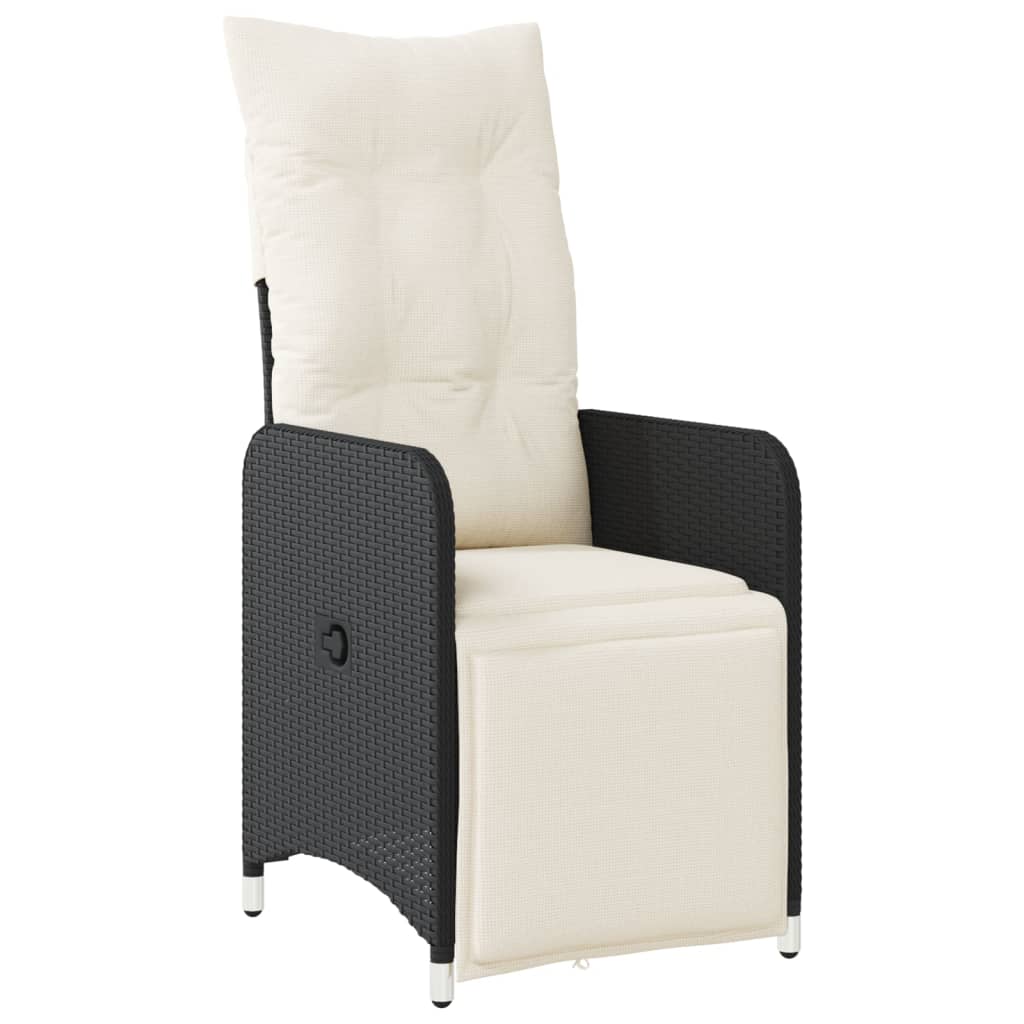 Set da Bistrò da Giardino 7 pz con Cuscini Nero in Polyrattan | homemem39